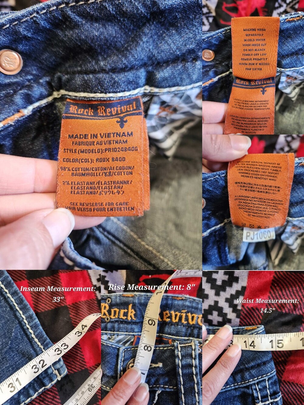 Rock Revival Roux B400 Bootcut Jeans Y2K McBling Sequin Fleur-De-Lis Sz 27 - Picture 14 of 15